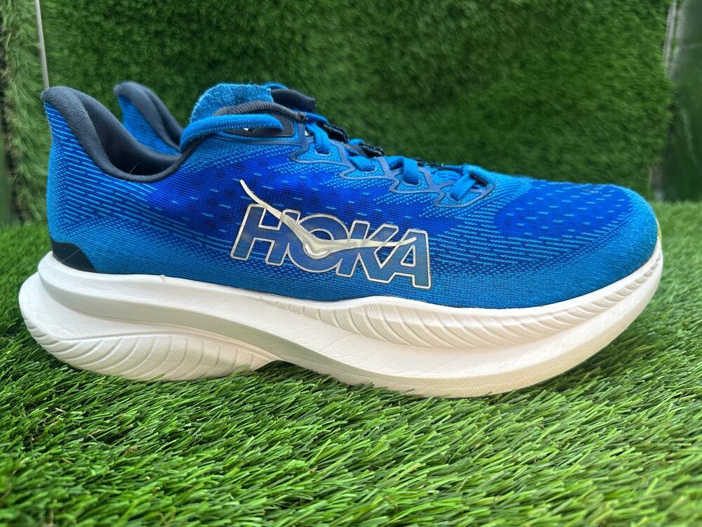 Hoka One One Mach 6 1147790-ECC Athletic Sneaker Men's 8.5D Blue Jacquard Sports